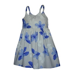 Hibiscus Shadows Girls Blue Bungee Strap Dress