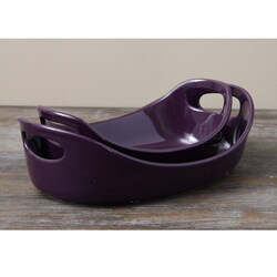 Rachael Ray Stoneware Bubble & Brown Purple 2-piece Baker Set