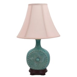 Ceramic Turquoise Finish 1-light Table Lamp 