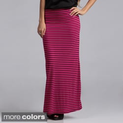 Tabeez Women's Striped Stretch Maxi Skirt