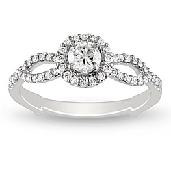 Miadora 18k White Gold 1/2ct TDW Diamond Engagement Ring (H-I, I1-I2)