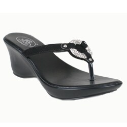 Bolaro by Beston Women's Black Thong Sandals
