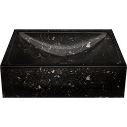 Half Moon Concrete Black/ White Vessel Bathroom Sink