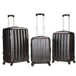 Rockland Santa Fe Lightweight Carbon Metallic 3-piece Hardside Spinner Upright Luggage Set