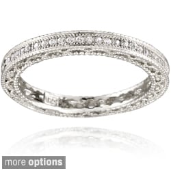 Icz Stonez Sterling Silver CZ 3/4ct TGW Eternity Wedding Ring