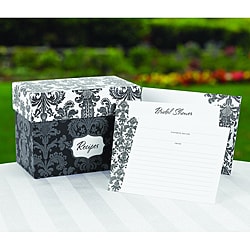 Damask Recipe Box Gift Set