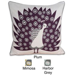 Mod Peacock Square Pillow