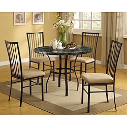 Darell Black Faux Marble Top 5-piece Pack Dining Set