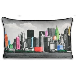 Neon NY Cityscape 12x20-inch Pillow