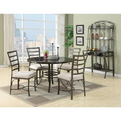 Val 5 Piece Black Faux Marble Top Pack Dining Set