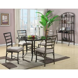 Daisy 5 Piece Black Faux Marble Top Dining Set
