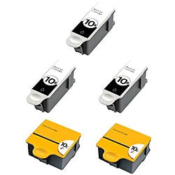 Kodak 10 Compatible Black Ink / Color Ink Cartridge (Pack of 5)
