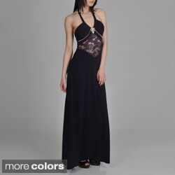 Janine of London Women's Lace Inset Long Dress