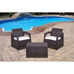 Atlantic 'Mykonos' 3-piece Brown Wicker Balcony Set 