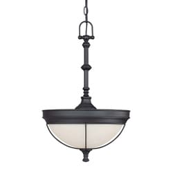 Salem 3 Light Aged Bronze With Biscotti Glass Pendant 