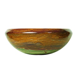 Round Gold Onyx Stone Tapered Rim Vessel