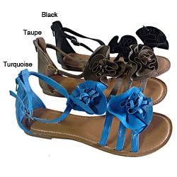 I-Comfort Women's Ruffle Flower Sandal