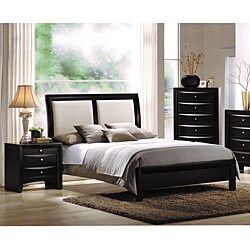 Ireland White California King Bed with Black Finished Headboard