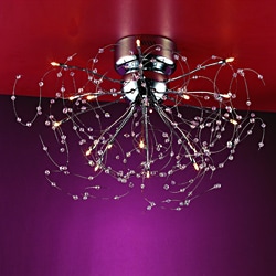 Joshua Marshal Home Collection Medusa 15-light Chrome Crystal Flush Mount Ceiling Fixture