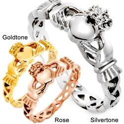 Lightweight High-polish Stainless Steel Celtic Eternity Claddagh Ring