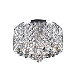 Nerisa Chrome Crystal Flush Mount Chandelier