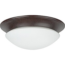Two light Rubbed Bronze Twist On Opal Flush Mount
