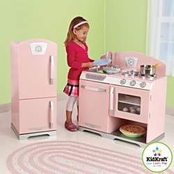 KidKraft Pink Retro Kitchen and Refrigerator