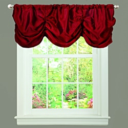Red Faux Silk Estate Garden Window Valance