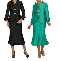 Divine Apparel Modest Sprial Stone Detail Missy Skirt Suit