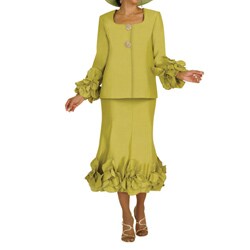 Divine Apparel Pleated Swing Jacket Missy Skirt Suit