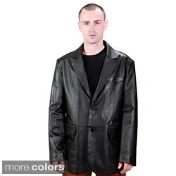 Ramonti Men's Classic Genuine Leather Two-button Blazer