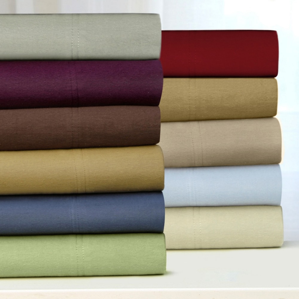 Tribeca Living Luxury Solid Flannel Sheet and Pillowcase Separates