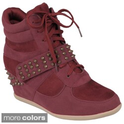Hailey Jeans Co. Women's 'Genie-6' Stud Detail Wedge High-top Sneaker