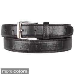 Boston Traveler Men's Croc Print Leather Belt