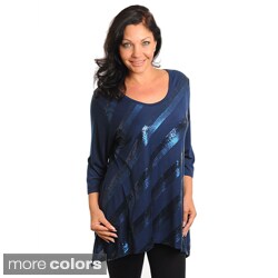 Stanzino Women's Plus Size Sequin Striped Tunic