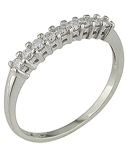 Miadora 14k White Gold 1/4ct TDW Round Diamond Anniversary Band (I-J, I1-I2)