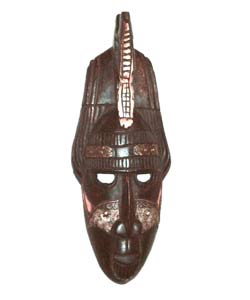 Handmade Sesse-wood Traditional-style Crocodile Mask from Ghana
