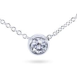 14k Gold 1/3ct TDW Bezel-set Diamond Necklace