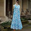 Cotton 'Bali Blue' Batik Dress (Indonesia)