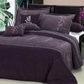 Poppy Flower Plum 12-piece Bed in a Bag with Sheet Set