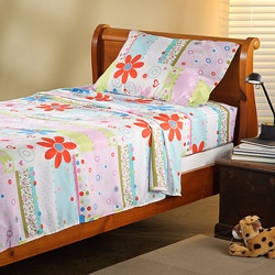 Expressions Microfiber Flower Children's Twin Sheet Set
