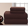 Pointehaven Solid Chocolate Heavy Weight Flannel Sheet Set
