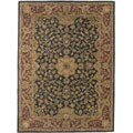 Hand-tufted Regal Black/ Burgundy Wool Rug (8' x 11')