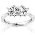 Platinum 1ct TDW Princess Diamond 3-stone Ring (H-I, SI1-SI2)