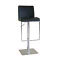 Koshii Adjustable Black Leather Barstool