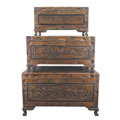 Hand-carved Chinese Trunks (Set of 3)