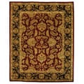 Handmade Heritage Kashan Burgundy/ Black Wool Rug (9'6' x 13'6)
