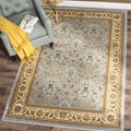 Lyndhurst Floral Motif Greyish Blue/ Ivory Rug (8' x 11')