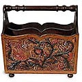 Leather and Mahogany Songbirds Magazine Rack (Peru)