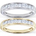 14k Gold 1/2ct TDW Princess Diamond Wedding Band